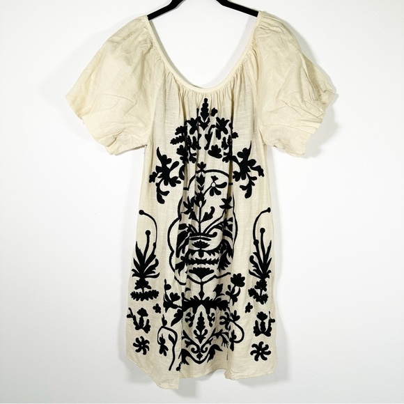NWT $148 Free People x Revolve Fiona Embroidered Mini Dress Ivory Size Small - Picture 3 of 13